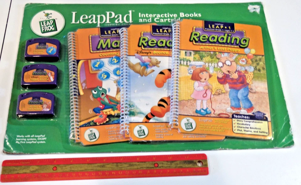 Leap Frog LeapPad SET of 3 Interactive Books Cartridges LEAP 1 Preschool-Grade 1 - Image 2 of 4