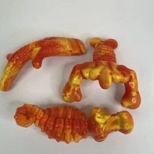 Ocean Theme Dog Hard Plastic Chew Toys Aggressive Chewers Orange 3 Pack Pet Gift