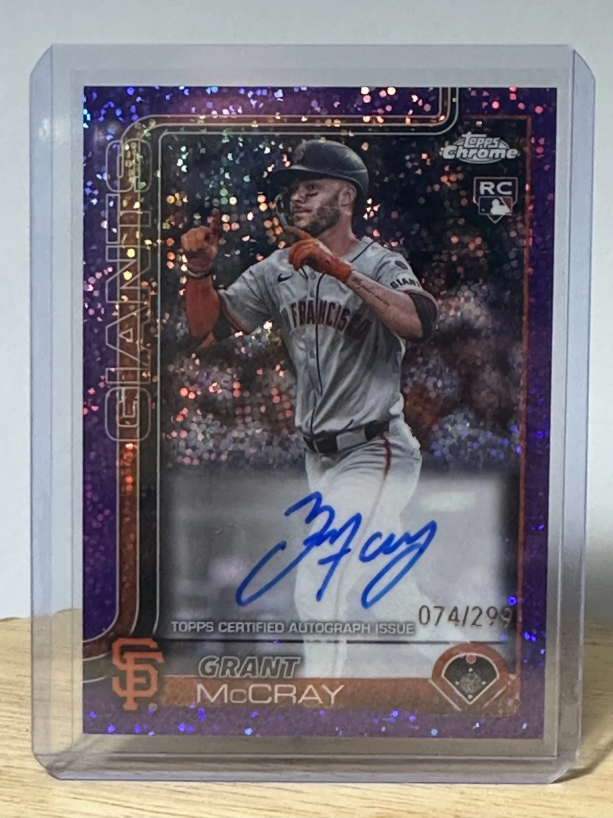 2025 TOPPS CHROME GRANT MCCRAY ROOKIE PURPLE SPECKLE REFRACTOR AUTO # /299