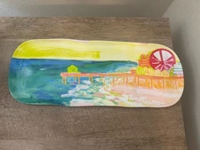 Anthropologie Blakely Melamine Serving Tray Beachy Water Pier Plate Platter