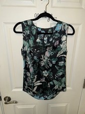 Banana Republic Black Floral Print Sleeveless Blouse In Size S-EUC