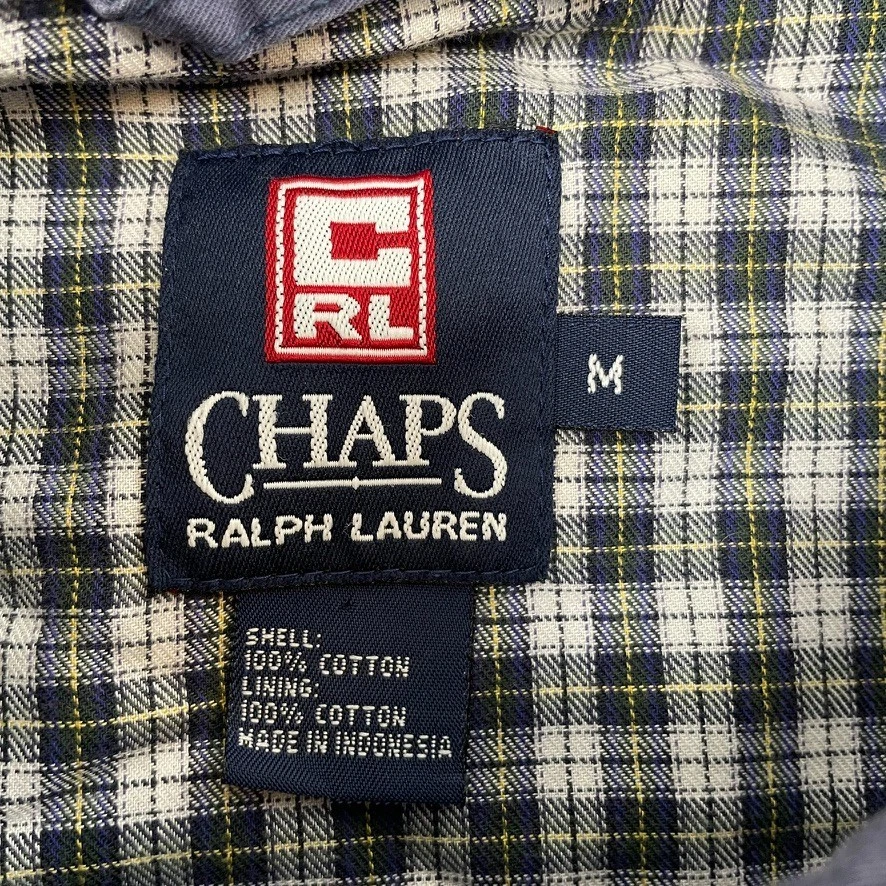 Куртка мужская Chaps Ralph Lauren средний размер синяя Harrington Bomber клетчатая с подкладкой герб - Изображение 3 из 4