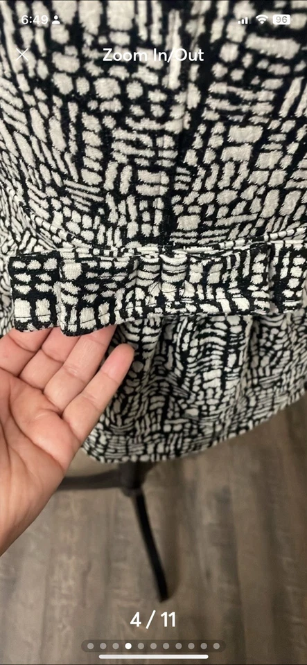 Marisa Christina Women's Blazer Geometric White Black With Collar Size S Stretch - Image 3 of 4