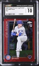 2025 Topps Chrome Logofractor Matt Shaw #219 Red Refractor /5 CGC 10