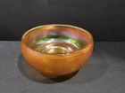 Vintage Carnival Iridescent Glass Marigold Bowl