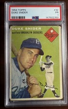 1954 Topps - Duke Snider #32 White Back PSA 1