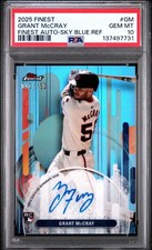 2025 Topps Finest Grant McCray Sky Blue Refractor Auto /150 PSA 10