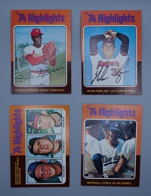 1975 Topps Baseball Vintage 4x '74 Highlight-Karten - Ryan Fans 300 / Nolan Ryan - Bild 1 von 2