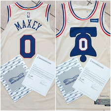 Very rare NBA rookie 76ers earned jersey worn Tyrese Maxey game used Meigray coa