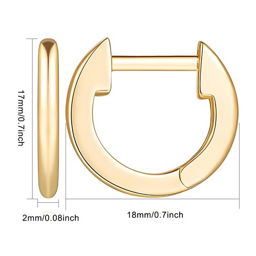 14K 11*12/17*18mm Gold Huggie Hoop Earrings for Women - Small Minimalist Gifts