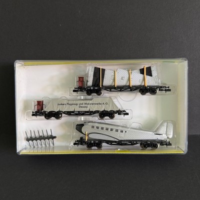 Minitrix 15152 Spur N 3er Set Flachwagen JU 52 Köln Junkers DRG NEU OVP 15001