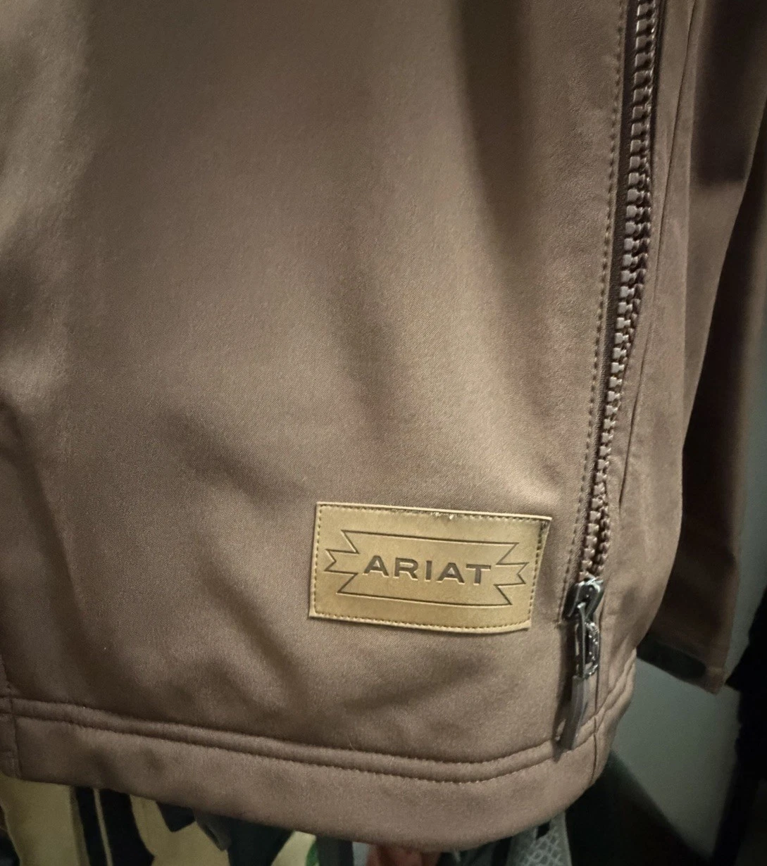 Ariat Chimayo Collection Men's Brown Softshell Full Zip Jacket Stand-Up L - product detail image 9