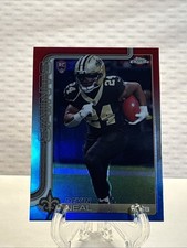 2025 Topps Chrome Football Devin Neal Red White and Blue Refractor #391 (RC)