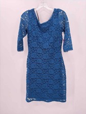 Pre-Owned Laundry Blue Size 4 Lace Knee Length Long Sleeve Dress