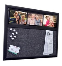 Fabric Bulletin Board 24 x 18 Memo Board Plus, 3 Photo Frames and Jumbo