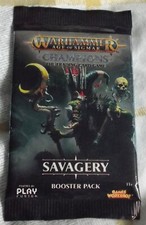 WARHAMMER - AGE OF SIGMAR - CHAMPIONS - SAVAGERY, 1 X RARE UNOPENED BOOSTER PACK