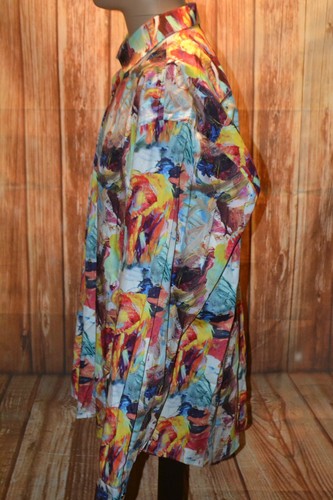 Maceoo Men Fibonacci Colorful Elephant Long Sleeve Dress Shirt Sz 2XL - Picture 5 of 12