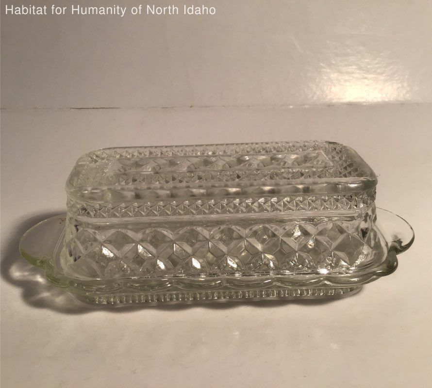 Wexford Pattern Anchor Hocking Clear Depression Glass Vintage Butter Dish eBay