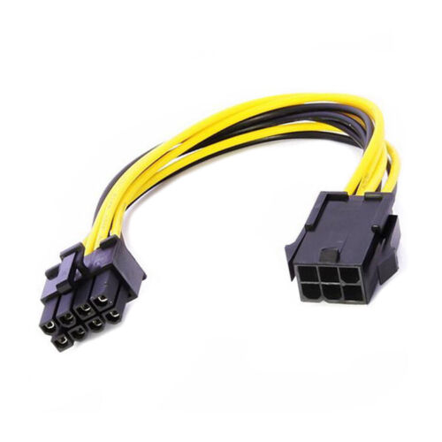 8" PCI Express PCI-E 6-pin to 8-pin GPU Graphic Video Card Power Adapter Cable  - Picture 1 of 1