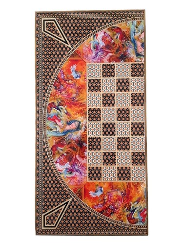 Backgammon Set Persian Khatam Wooden Handmade Game Board 50cm / Gift for Dad🎁 - Picture 7 of 8