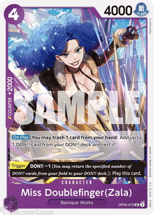 OP05-073 Miss Doublefinger(Zala) : Uncommon English One Piece TCG Card : PRB01: