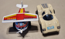 LOT Vintage Tin Toys Airport Service Helicopter and car Made in Japan