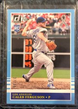2019 Donruss Father's Day Blue Retro /49 Caleb Ferguson RC Los Angeles Dodgers