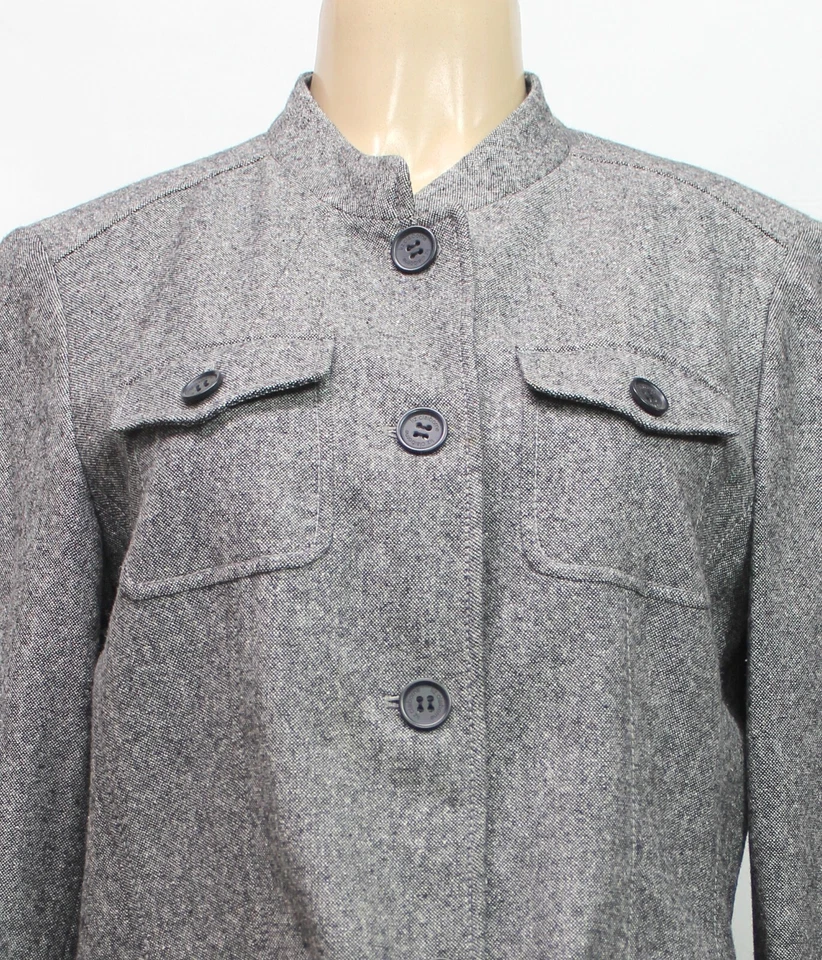 Chaqueta Blazer Para Mujer Liz Claiborne De Colección Manga Larga Mezcla de Lana Gris Talla 14 Foto 3 de 4
