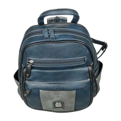 Klein Damen Cityruckack Rucksack Stadtrucksack Daypack Blau Grau Sportlich - Bild 7 von 7