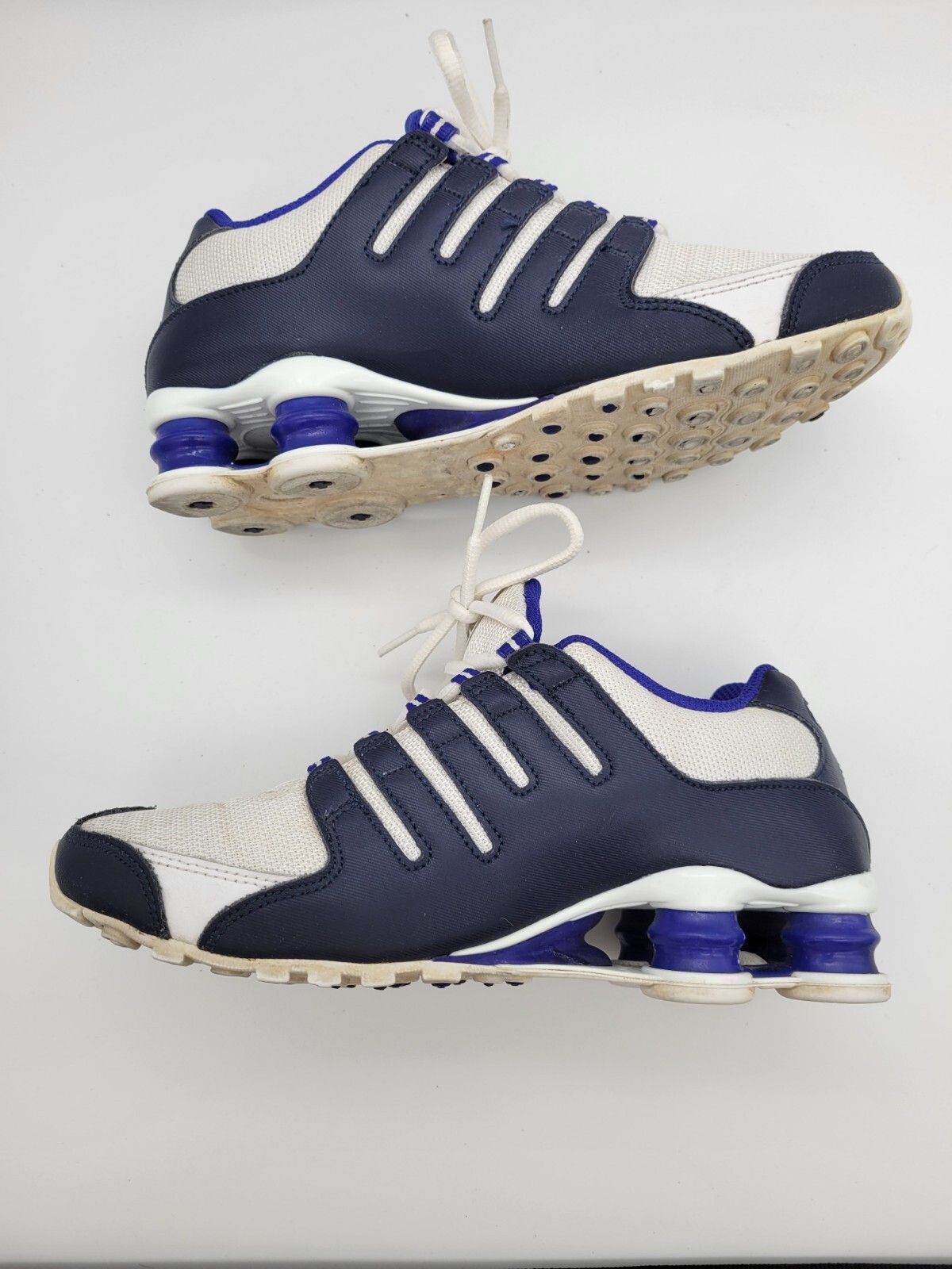 Nike Shox NZ Womens Size 6.5 Shoes Dusty Gray Brave Blue Summit White Violet image 9