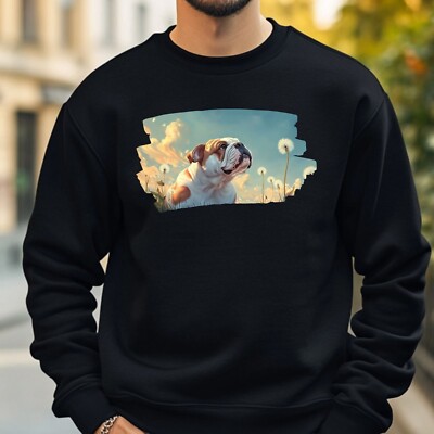 Bulldog Dandelion Sweatshirt Cosy and Perfect for Any Occasion S to 4XL