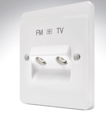 MK K3522WHI TV - FM Twin Isolated Socket Diplexer