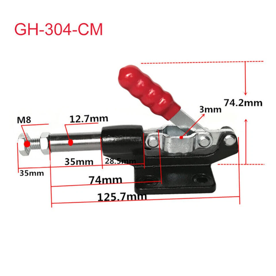 Pull Push Action Toggle Quick-Release Clamp 227/386/680kg 32/42/60mm Stroke AU - image 4 of 4