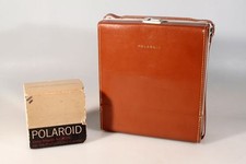 POLAROID J66 CAMERA W/ ORIGINAL LEATHER CASE, MANUAL, AND FLASH ADAPTER KIT