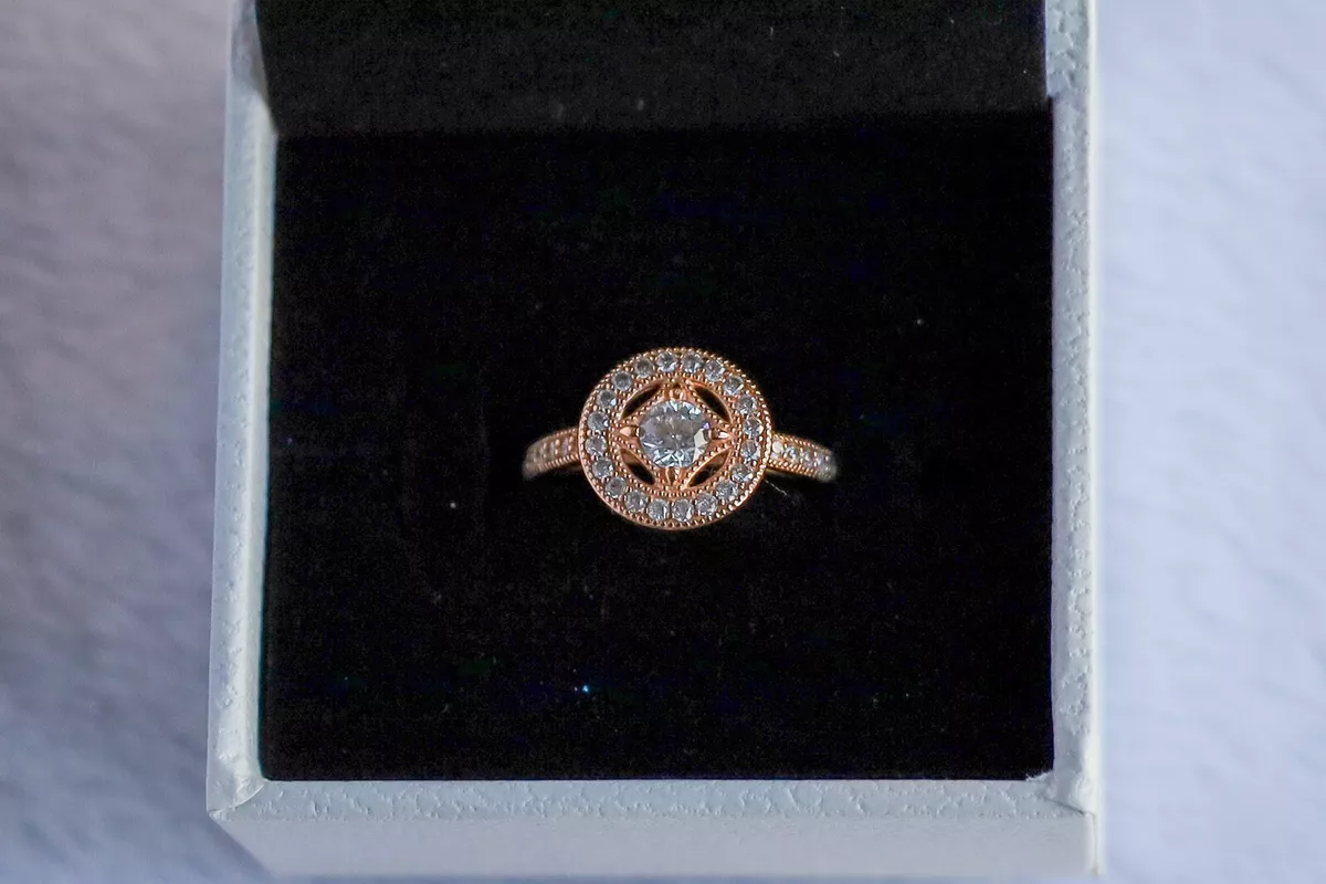 NEW Disney Parks Pandora Rose Gold Vintage Circle Ring Size 4.5 eBay