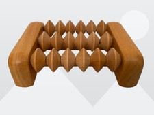 Vintage 18 Spool Hardwood Roller 6"x4.5" Foot Massager Made In Taiwan