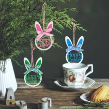 10X DIY Wooden Hanging Ornaments Tree Hanging Easter Day Party Decorations Cute