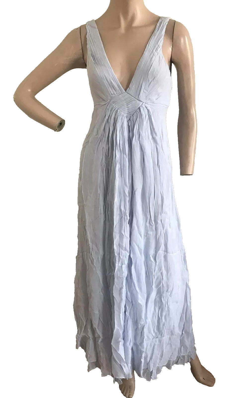 KATE MOSS TOPSHOP RARE BLUE CHIFFON BALL GOWN MAXI DRESS UK 16 EU 44 LARGE BNWT image 2