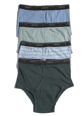 Men's Jockey 4-Pack 100% Cotton Classics Full-Rise Staynew Briefs - Multi Colors