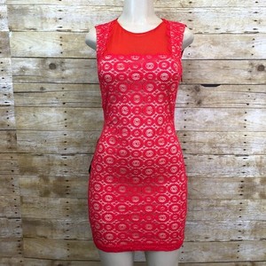 bebe red bodycon dress