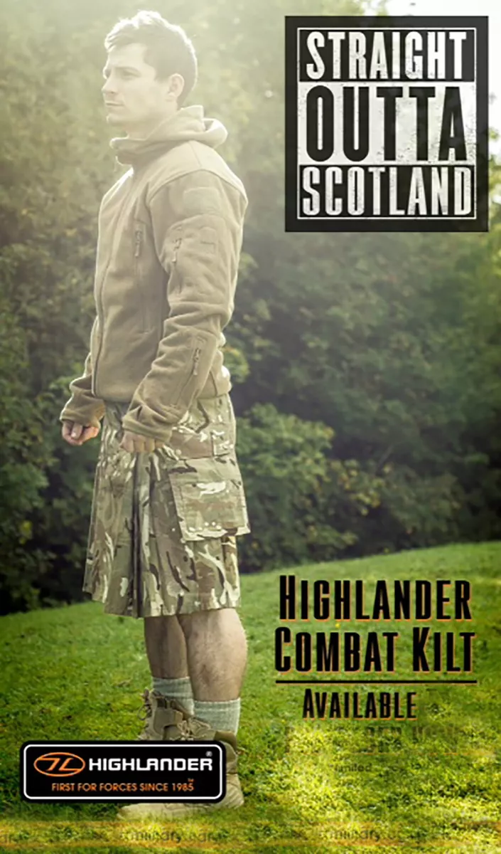 New Highlander Black MTP Multicam Match Combat Kilt Tactical