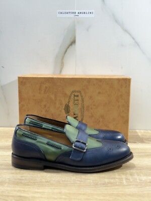 Barrett Mokassin Uomo Pelle Blu Mono Schnalle Luxus Barrett Herren Schuhe 40