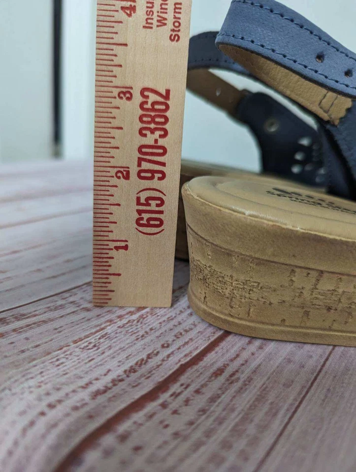 NIB Spring Step Womens 42 (11.5-12) Leather Blue Sandal Orella Strapback Perfora - Image 4 of 4