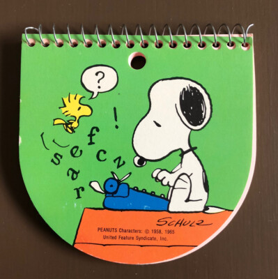 Peanuts Snoopy & Woodstock typewriter Die-Cut Memo spiral bound