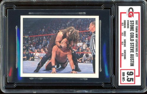 1997 Panini WWF Superstars Sticker ROOKIE #77 Stone Cold Steve Austin ...