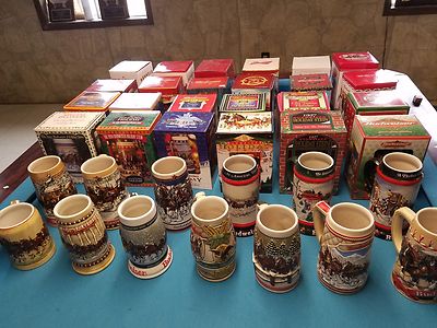 Budweiser Holiday Christmas Steins 1980-2024 FULL SET new in box