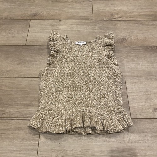 Top Crocheté Madewell à Bretelles Ruffles - Couleur Crème Antique - Taille L - Neuf Avec étiquettes