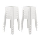 Cand 12-Packs Plastic Stools 18.7" Height Square Stackable Chair Office Home