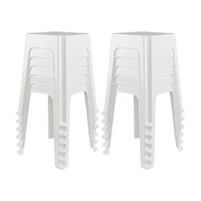 Cand 12-Packs Plastic Stools 18.7" Height Square Stackable Chair Office Home