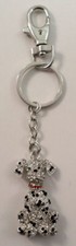 Rhinestone Bling Dalmation Puppy Dog Key Chain Charm Purse Fob